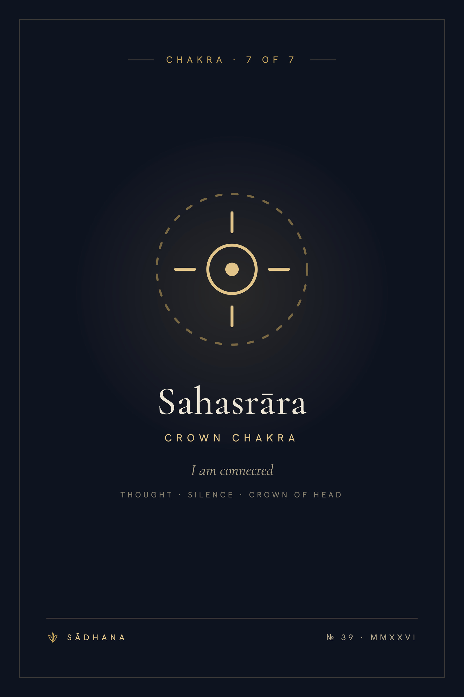 Crown Chakra (Midnight) — Chakra Art Print · Yoga Wall Art