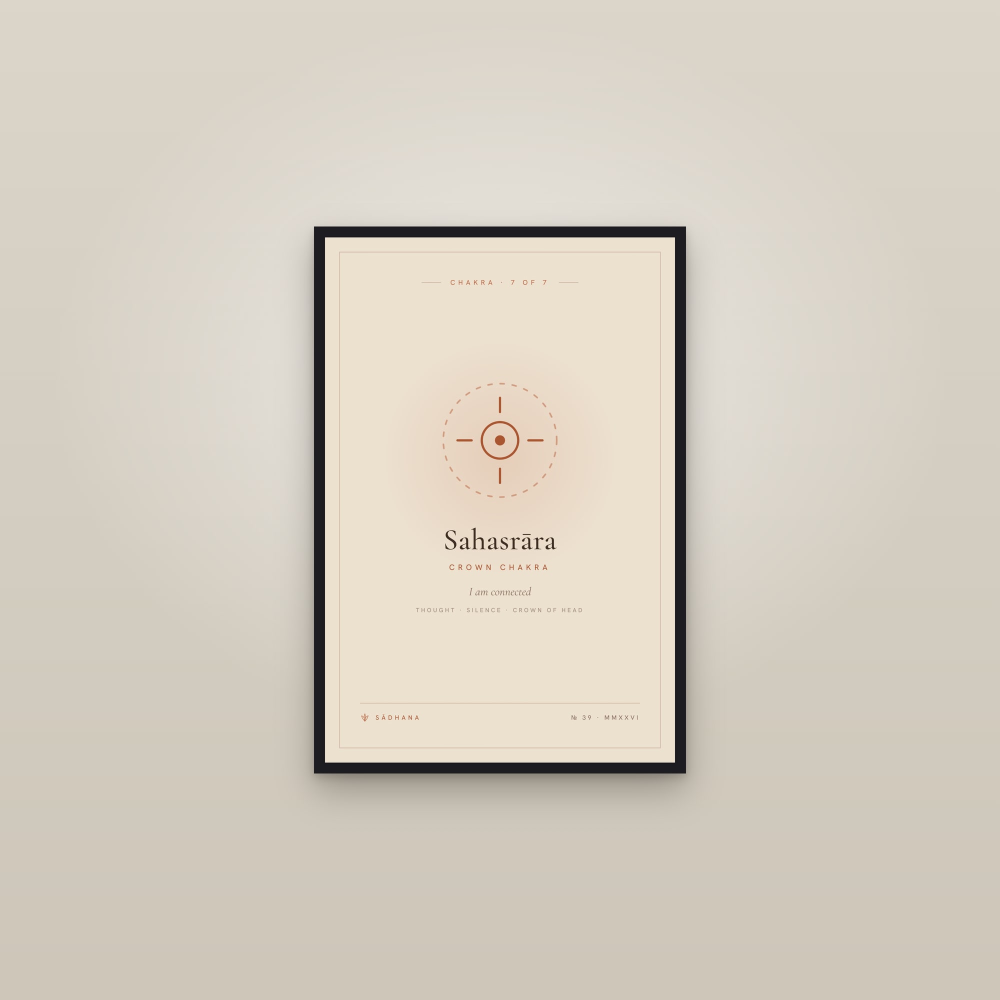 Crown Chakra (Terra) — Chakra Art Print · Yoga Wall Art — framed in a gallery setting