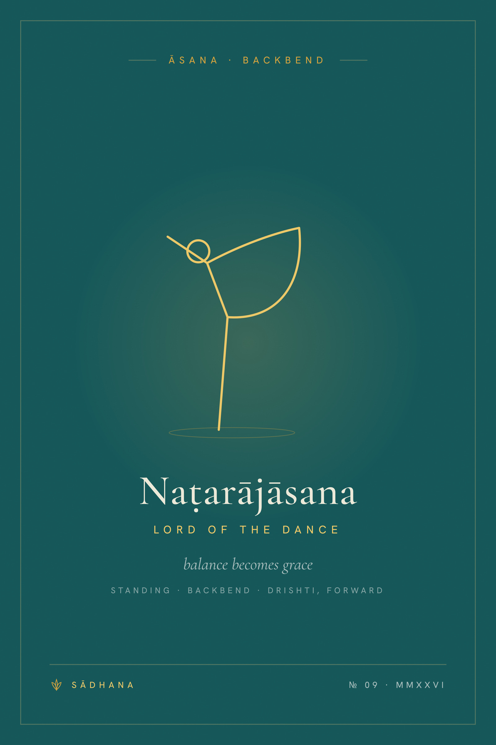 Dancer Pose (Emerald) — Yoga Pose Print · Yoga Wall Art