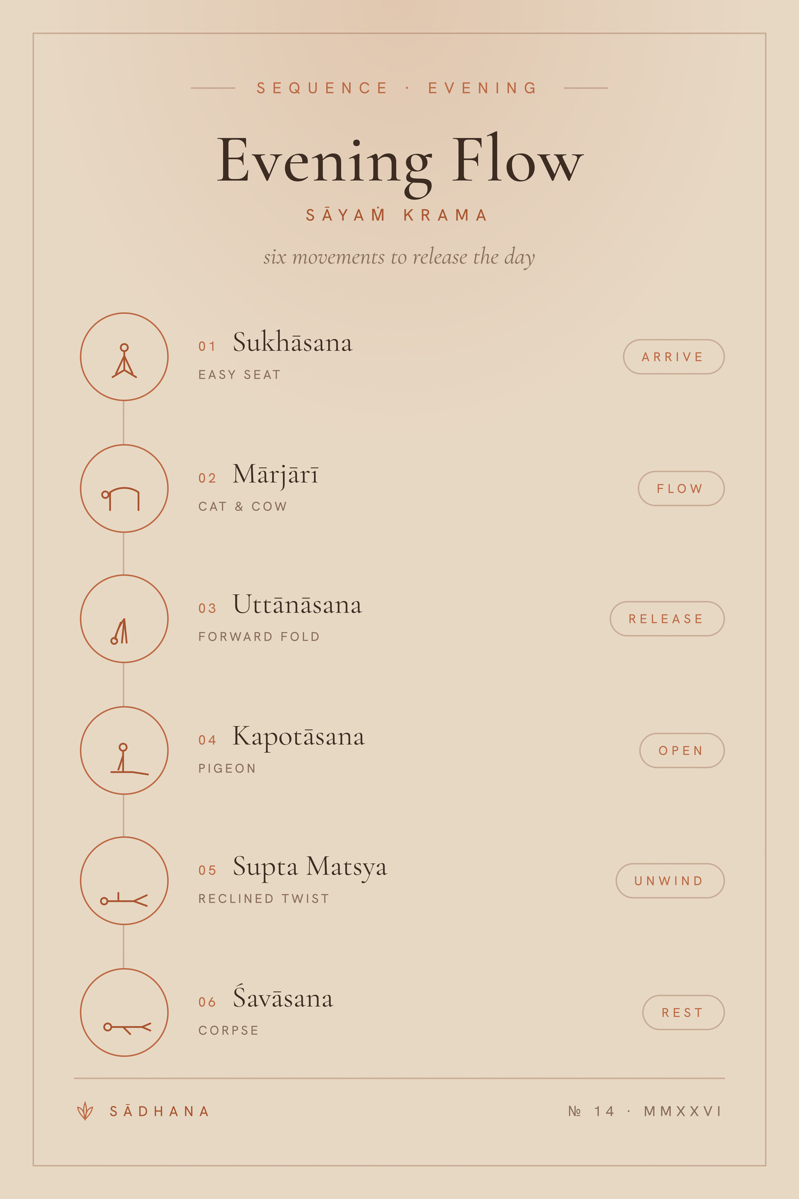 Evening Yoga Flow (Terra) — Yoga Flow Print · Yoga Wall Art