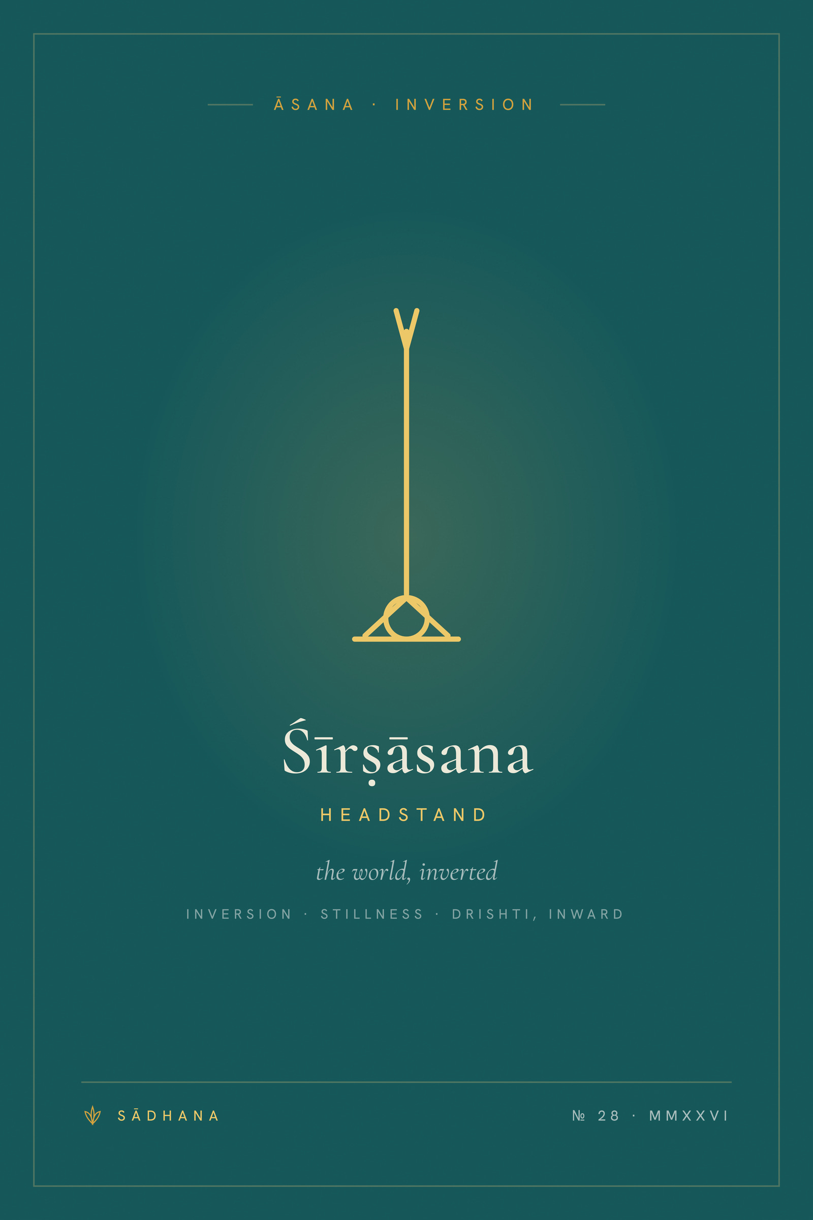 Headstand (Emerald) — Yoga Pose Print · Yoga Wall Art