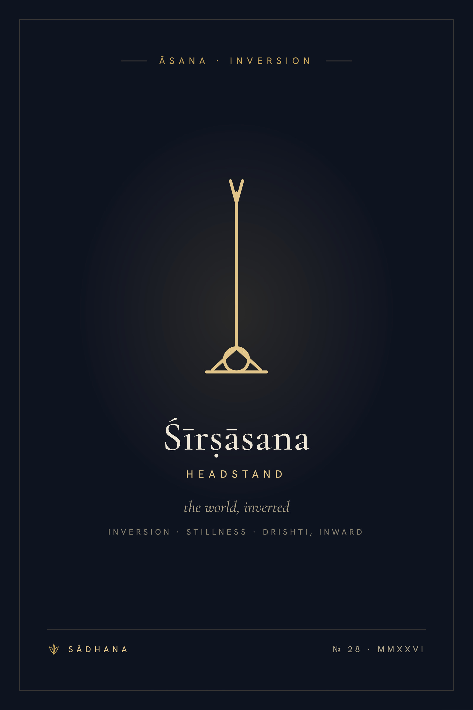 Headstand (Midnight) — Yoga Pose Print · Yoga Wall Art