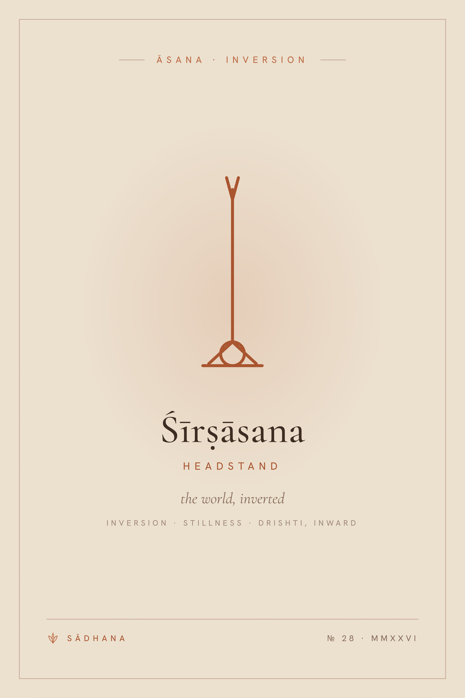 Headstand (Terra) — Yoga Pose Print · Yoga Wall Art