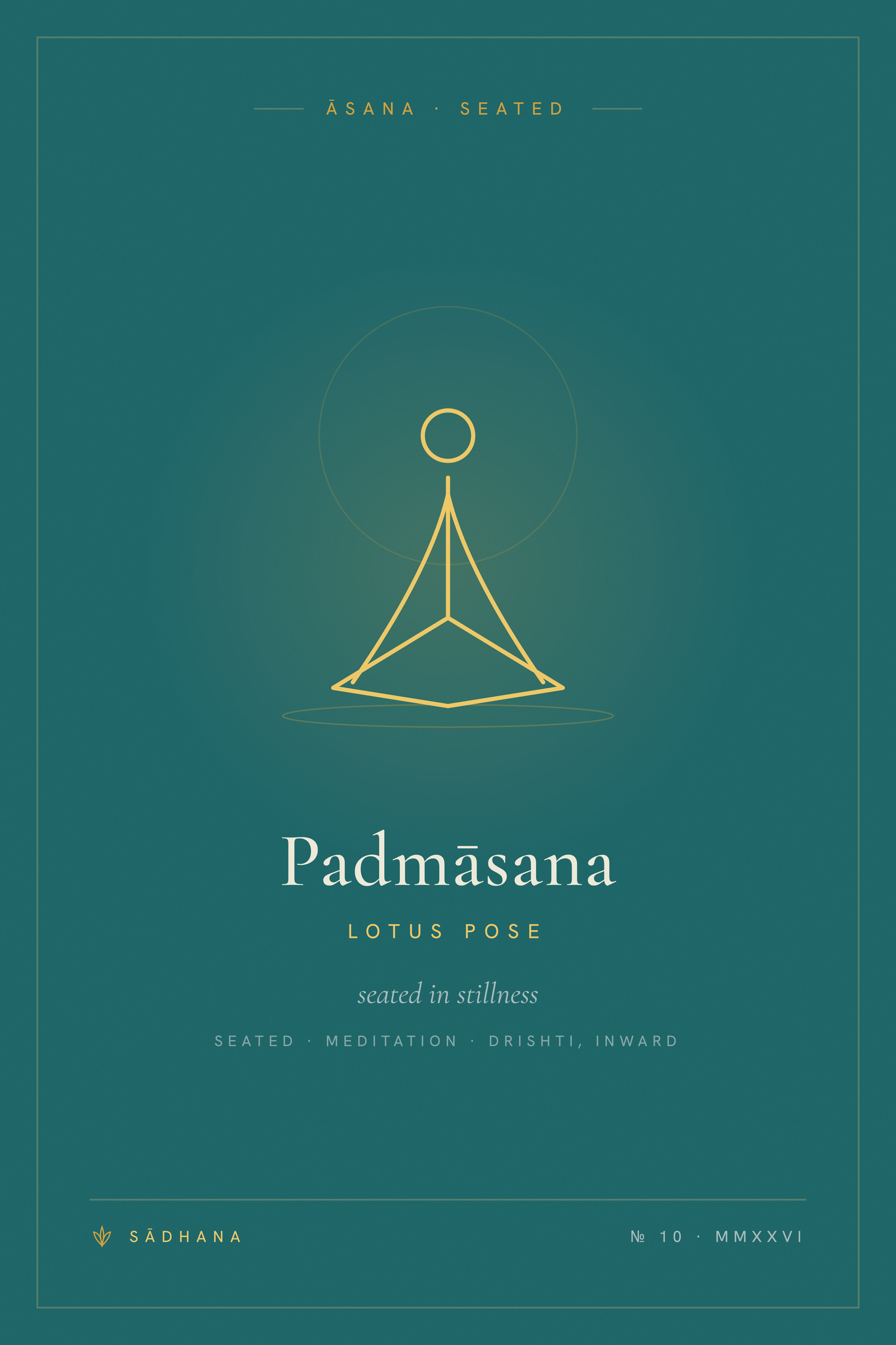Lotus Pose (Emerald) — Yoga Pose Print · Yoga Wall Art
