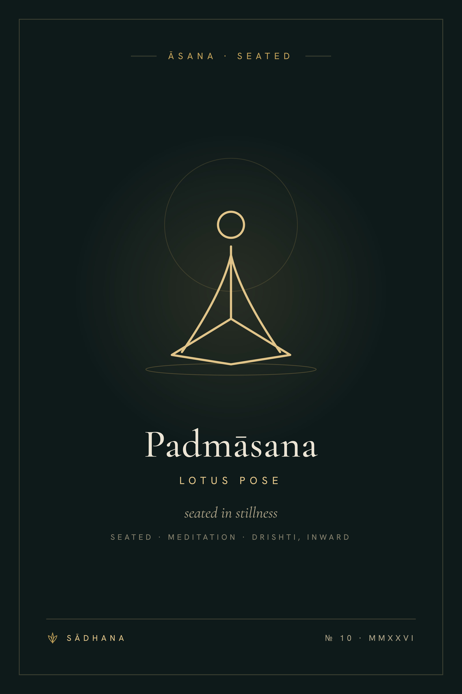 Lotus Pose (Midnight) — Yoga Pose Print · Yoga Wall Art