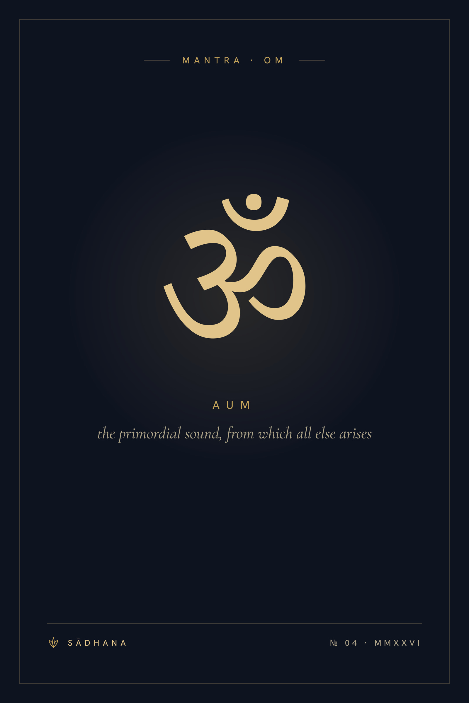 Om (Midnight) — Yoga Mantra Print · Meditation Wall Art