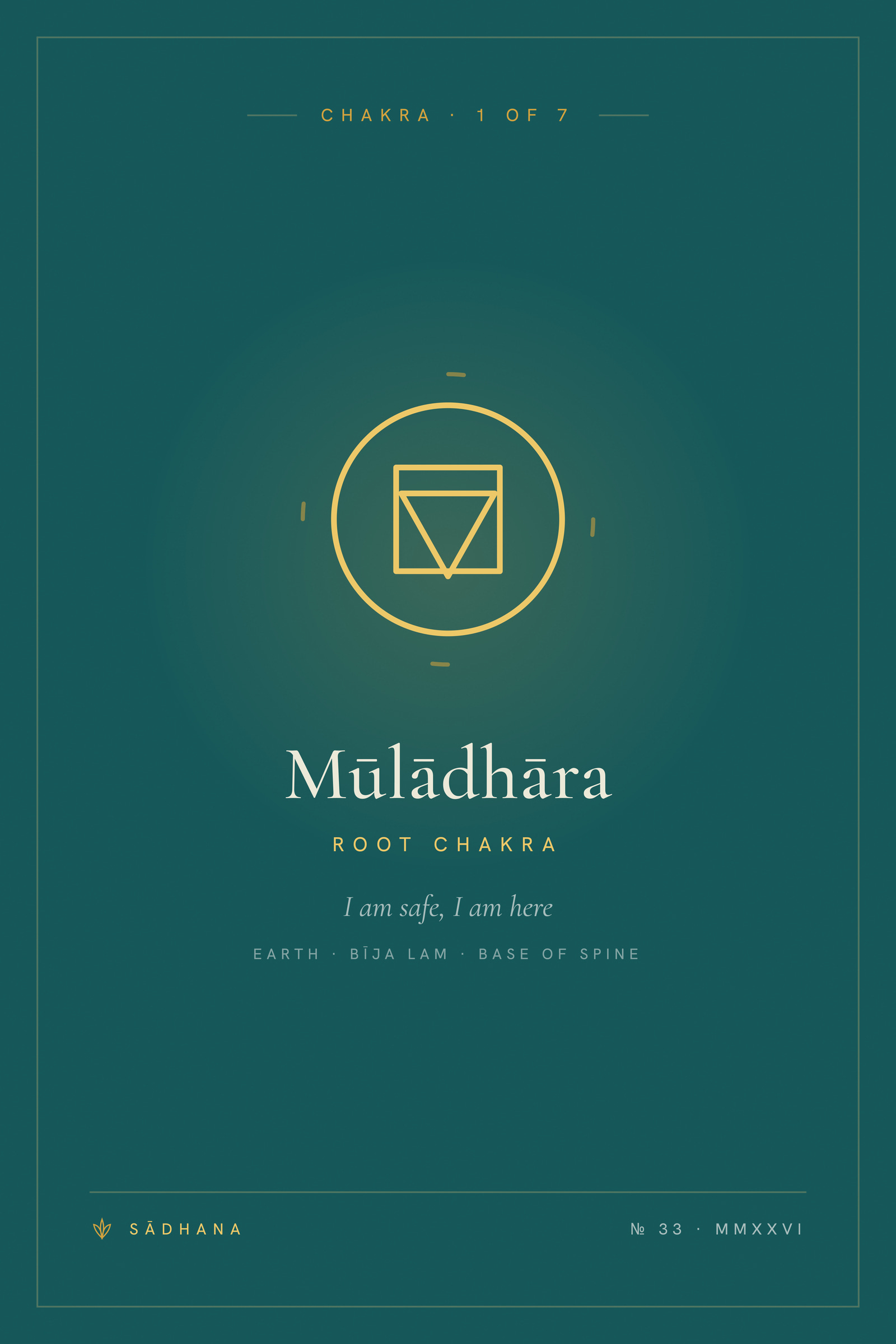 Root Chakra (Emerald) — Chakra Art Print · Yoga Wall Art