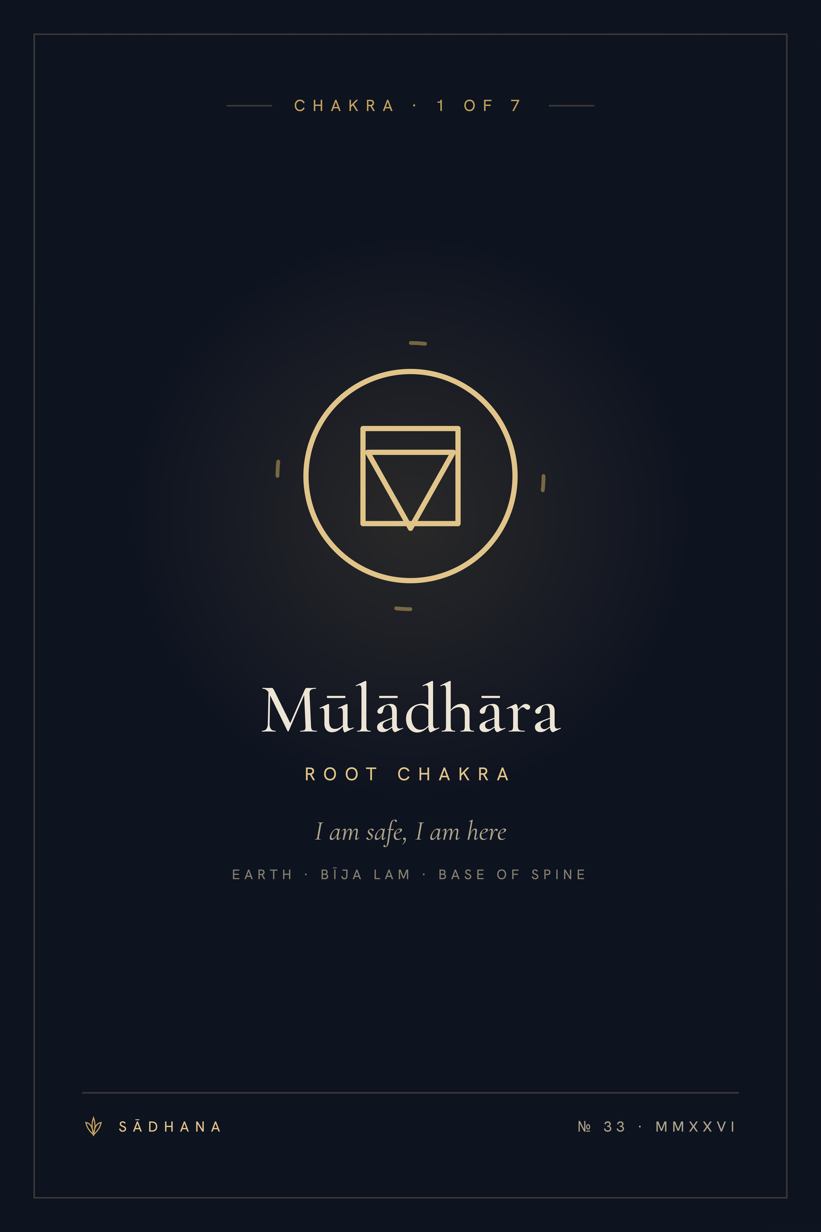 Root Chakra (Midnight) — Chakra Art Print · Yoga Wall Art
