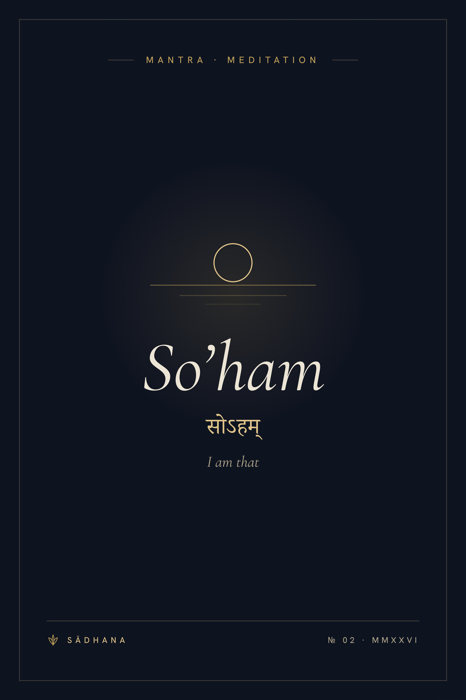 So’ham (Midnight) — Yoga Mantra Print · Meditation Wall Art