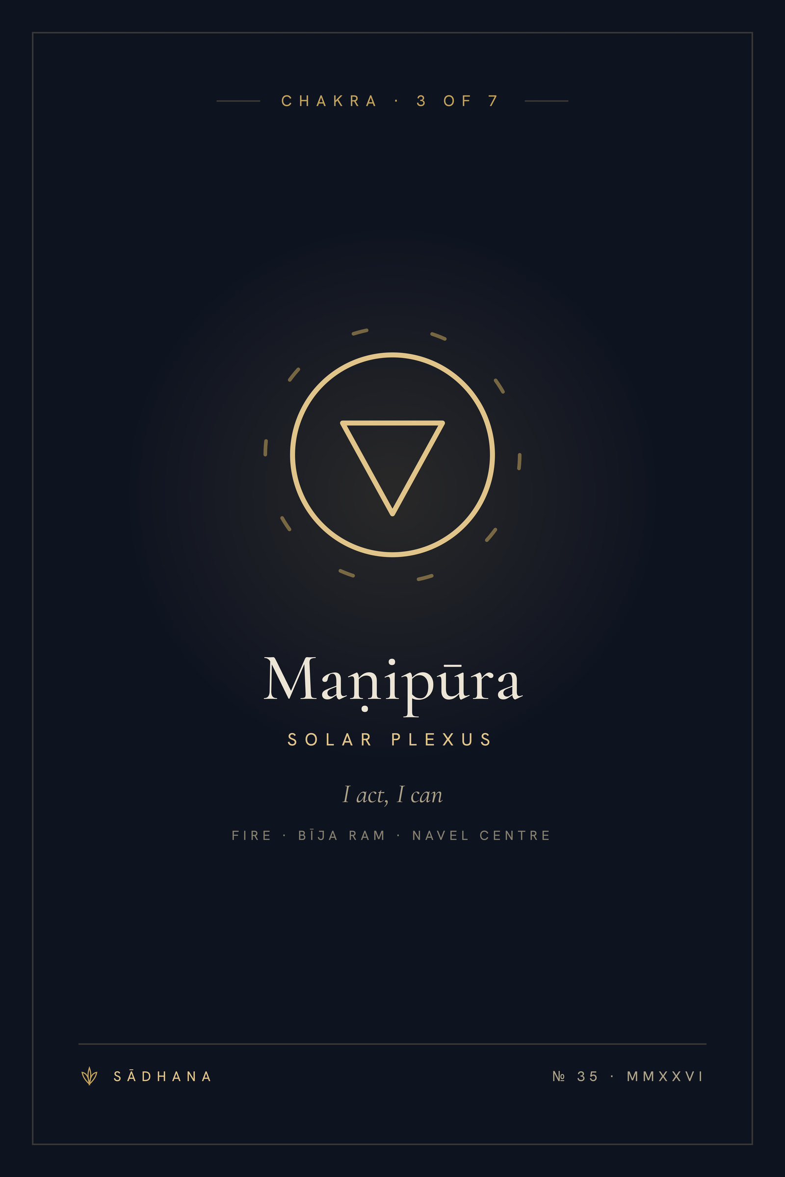 Solar Plexus Chakra (Midnight) — Chakra Art Print · Yoga Wall Art