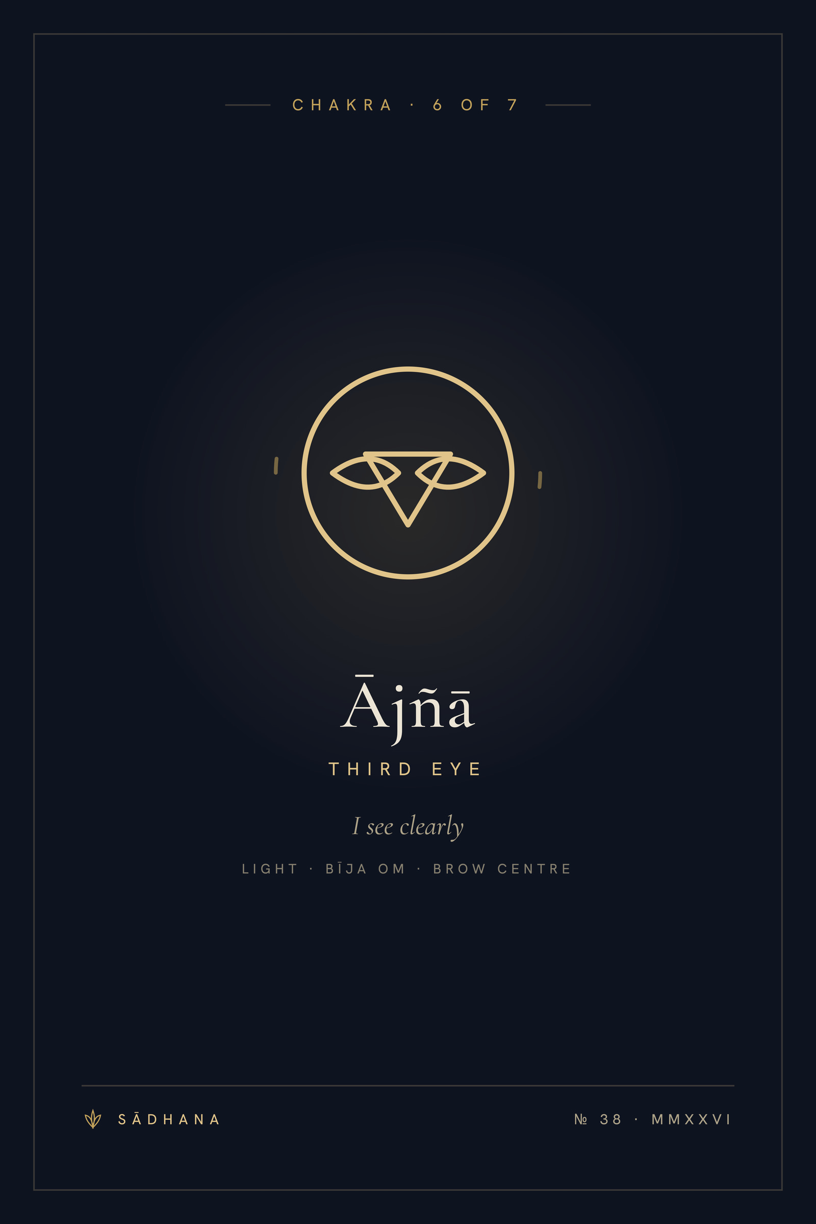 Third Eye Chakra (Midnight) — Chakra Art Print · Yoga Wall Art
