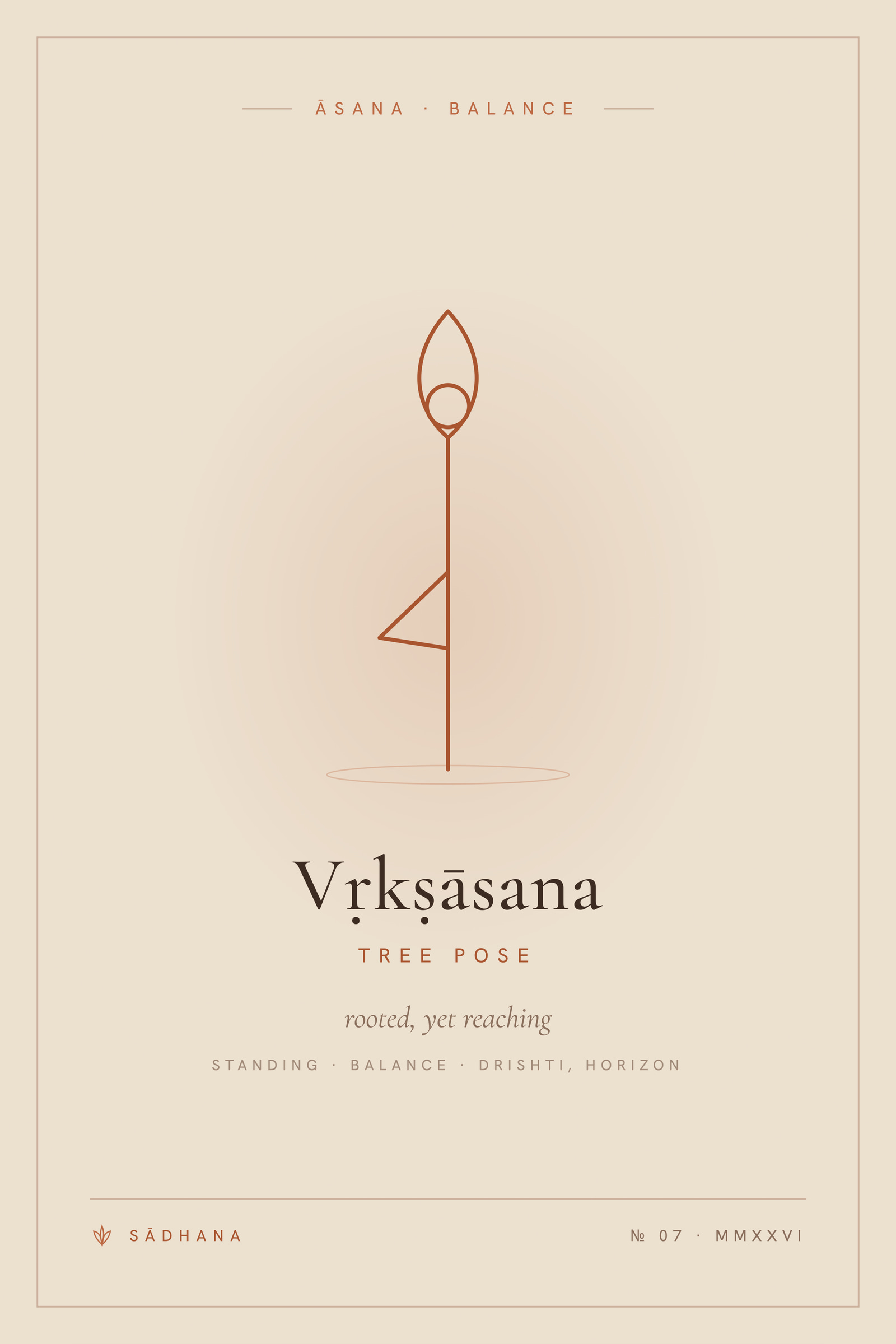 Tree Pose (Terra) — Yoga Pose Print · Yoga Wall Art