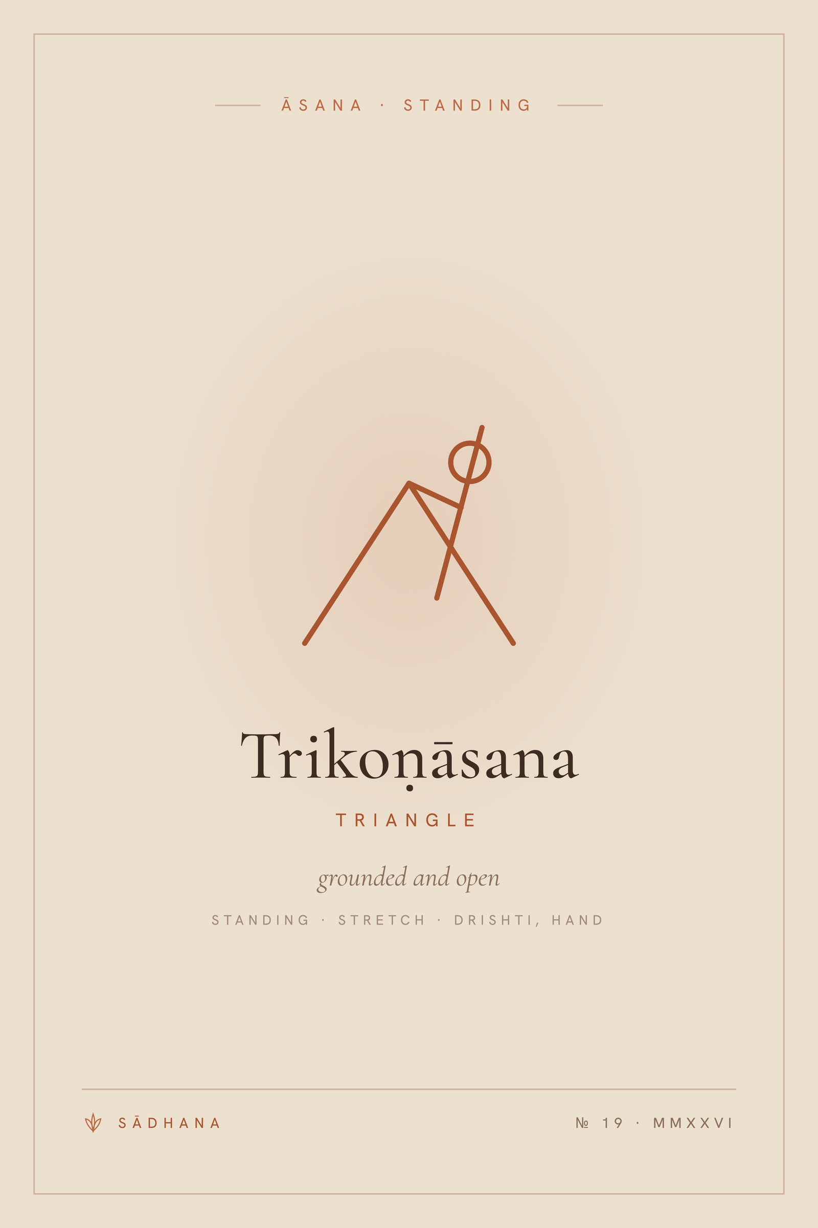 Triangle Pose (Terra) — Yoga Pose Print · Yoga Wall Art