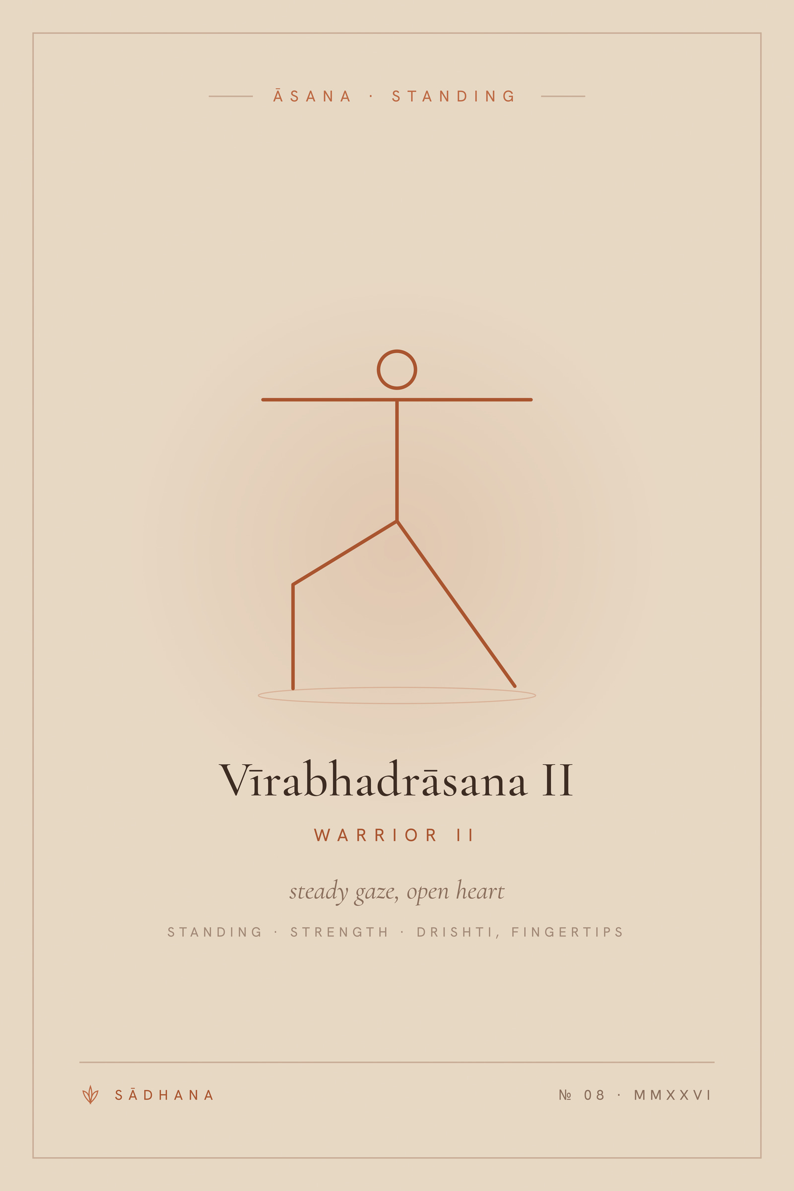 Warrior II (Terra) — Yoga Pose Print · Yoga Wall Art